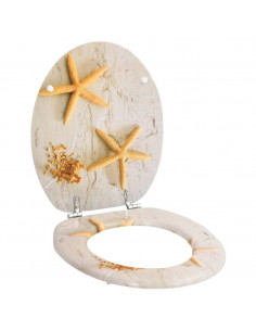 Sedile WC in MDF con Coperchio Design Stella Marina