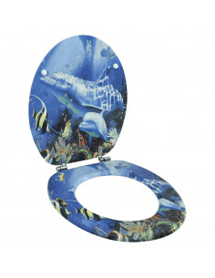 Sedile WC in MDF con Coperchio Design Delfini