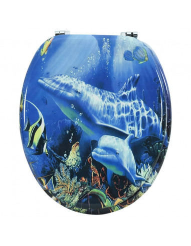 Sedile WC in MDF con Coperchio Design Delfini