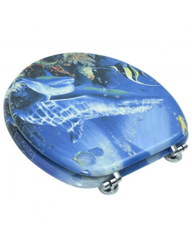 Sedile WC in MDF con Coperchio Design Delfini