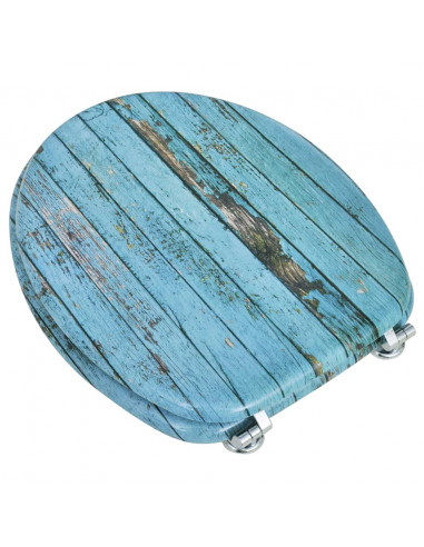 Coperchio da Toilette in MDF con Modello Legno Invecchiato