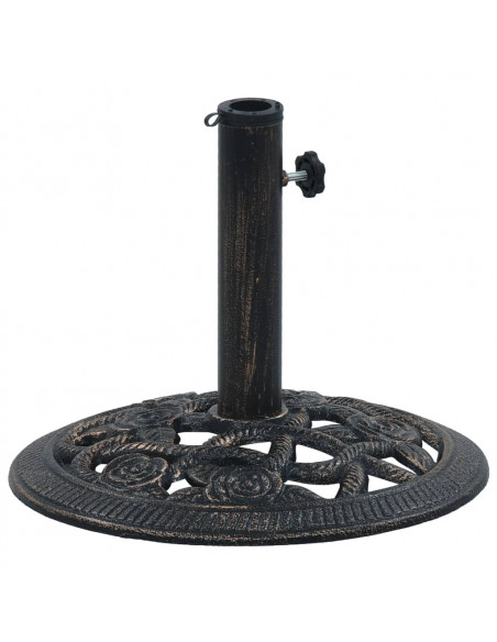 Base Ombrellone Nero e Bronzo 9 kg 40 cm in Ghisa