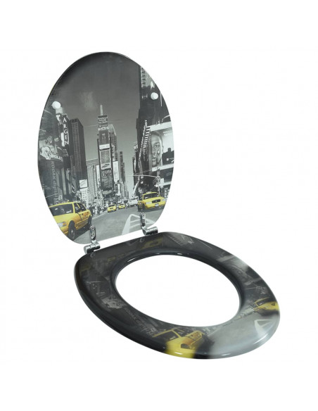 Coperchio da Toilette in MDF con Modello New York