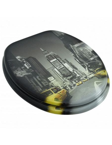 Coperchio da Toilette in MDF con Modello New York