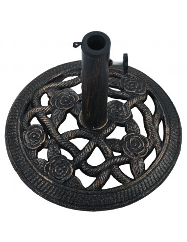 Base Ombrellone Nero e Bronzo 9 kg 40 cm in Ghisa