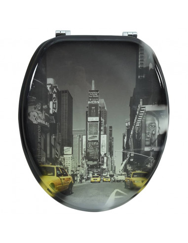 Coperchio da Toilette in MDF con Modello New York