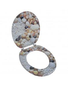 Coperchio da Toilette in MDF con Modello Ghiaia 2