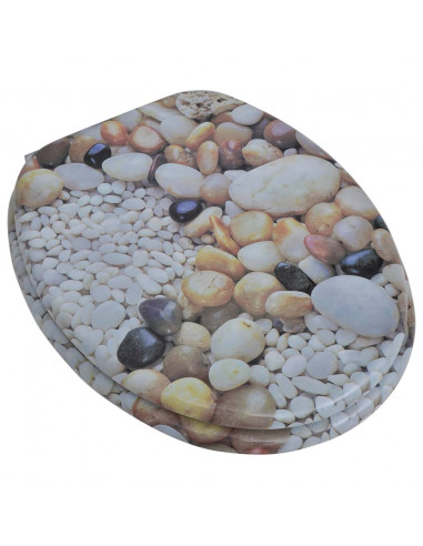 Coperchio da Toilette in MDF con Modello Ghiaia