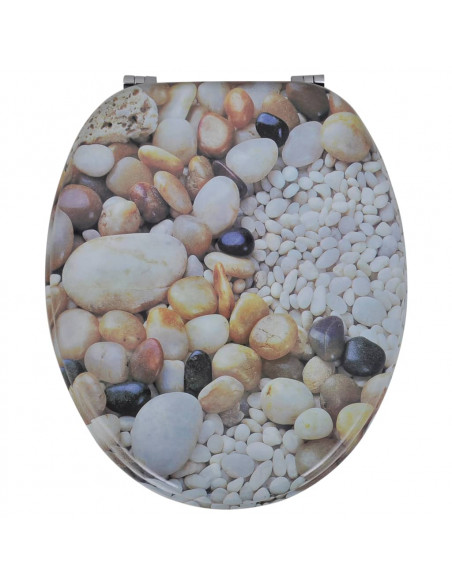 Coperchio da Toilette in MDF con Modello Ghiaia