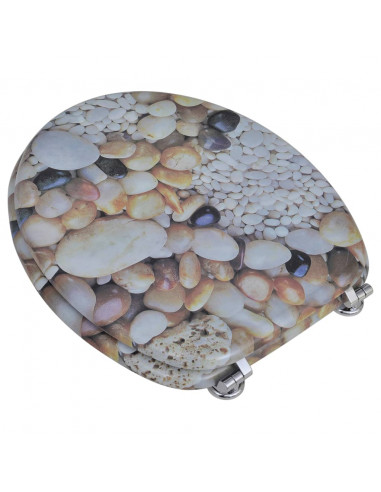 Coperchio da Toilette in MDF con Modello Ghiaia