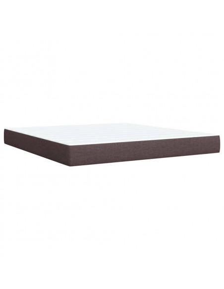 Giroletto a Molle con Materasso Marrone Scuro 180x200cm Tessuto