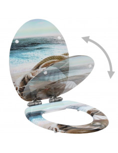 Tavoletta WC Coperchio Chiusura Morbida MDF Design a Conchiglie 2