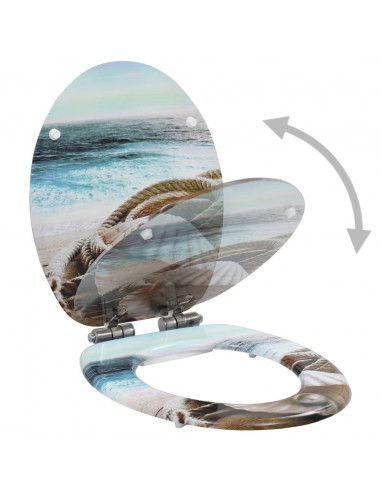 Tavoletta WC Coperchio Chiusura Morbida MDF Design a Conchiglie