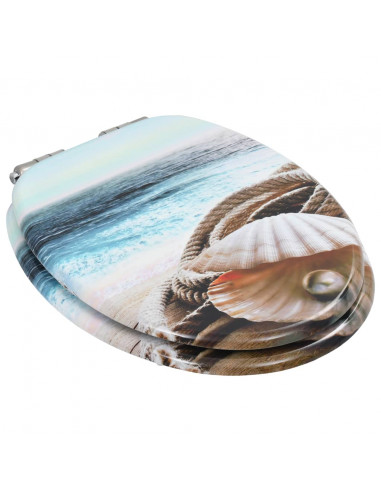 Tavoletta WC Coperchio Chiusura Morbida MDF Design a Conchiglie