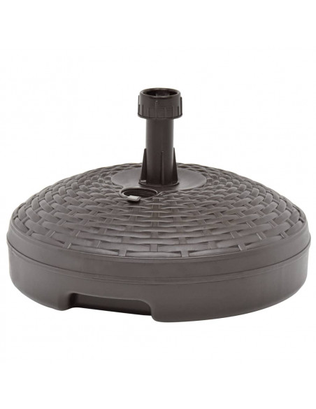 Base Ombrellone per Sabbia/Acqua 20L Marrone Rattan in Plastica