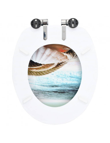 Tavoletta WC Coperchio Chiusura Morbida MDF Design a Conchiglie
