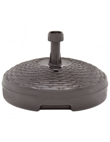 Base Ombrellone per Sabbia/Acqua 20L Marrone Rattan in Plastica