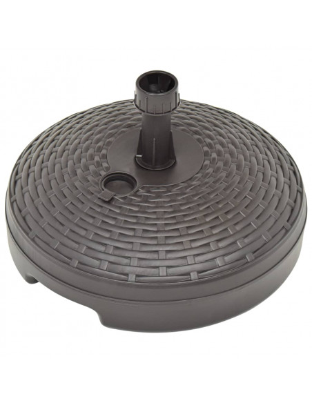Base Ombrellone per Sabbia/Acqua 20L Marrone Rattan in Plastica