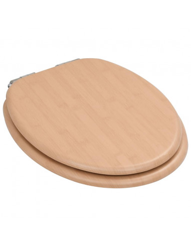 Tavoletta WC Coperchio Chiusura Morbida MDF Design a Bambù