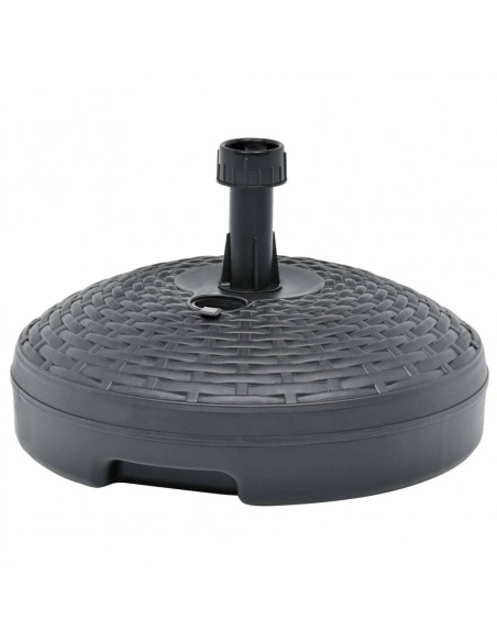 Base Ombrellone Sabbia/Acqua 20L Antracite Rattan in Plastica