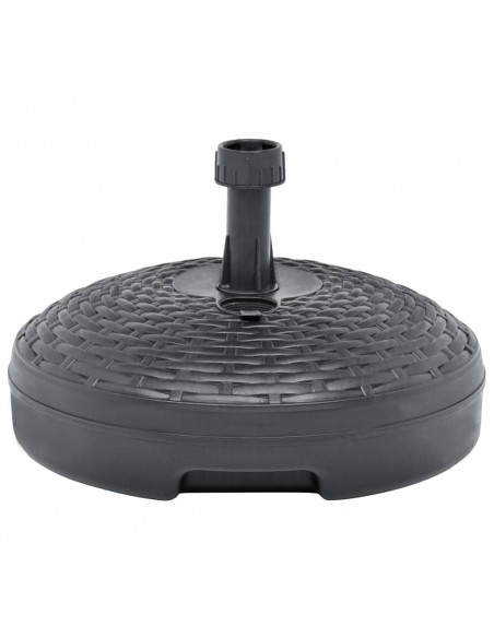 Base Ombrellone Sabbia/Acqua 20L Antracite Rattan in Plastica