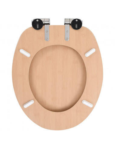 Tavoletta WC Coperchio Chiusura Morbida MDF Design a Bambù