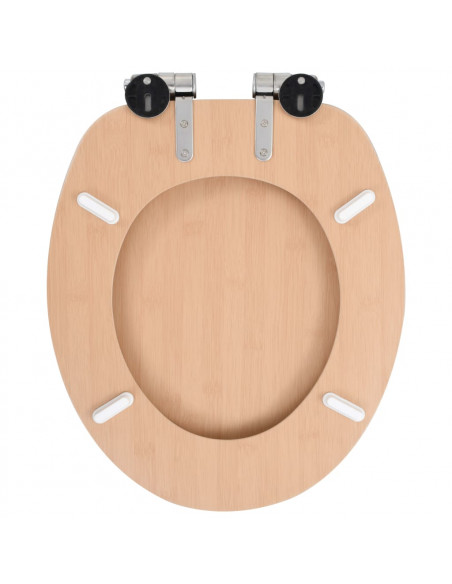 Tavoletta WC Coperchio Chiusura Morbida MDF Design a Bambù