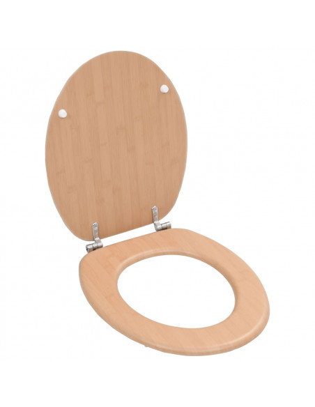 Tavoletta WC con Coperchio MDF Design a Bambù