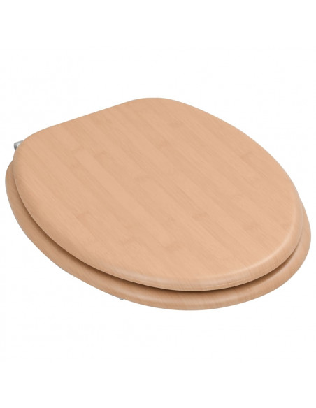 Tavoletta WC con Coperchio MDF Design a Bambù