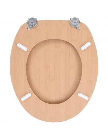 Tavoletta WC con Coperchio MDF Design a Bambù