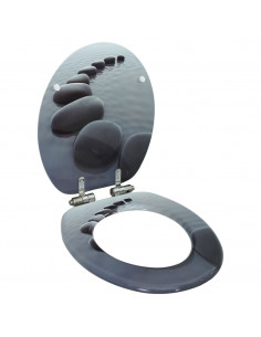 Tavoletta WC Coperchio Chiusura Morbida MDF Design a Pietre