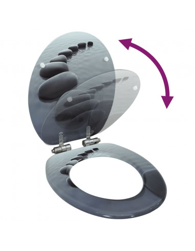 Tavoletta WC Coperchio Chiusura Morbida MDF Design a Pietre