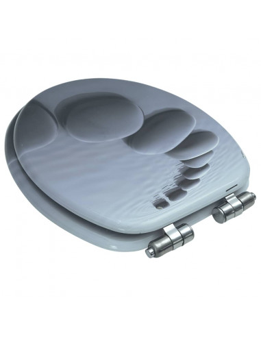 Tavoletta WC Coperchio Chiusura Morbida MDF Design a Pietre