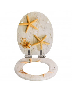 Tavoletta WC Coperchio Chiusura Morbida MDF Stella Marina 2