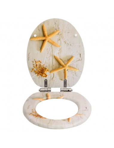 Tavoletta WC Coperchio Chiusura Morbida MDF Stella Marina