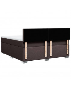 Giroletto a Molle con Materasso Marrone Scuro 180x200cm Tessuto