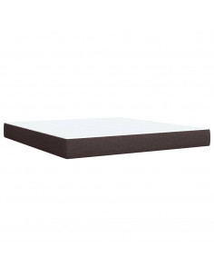 Giroletto a Molle con Materasso Marrone Scuro 180x200cm Tessuto