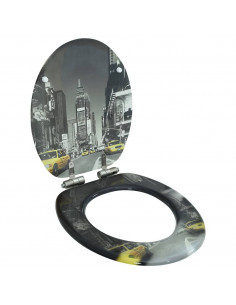 Tavoletta WC Coperchio Chiusura Morbida MDF New York