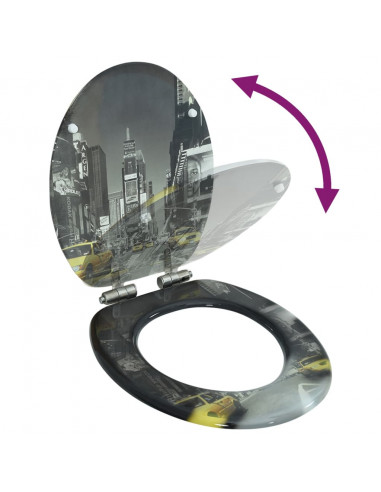 Tavoletta WC Coperchio Chiusura Morbida MDF New York