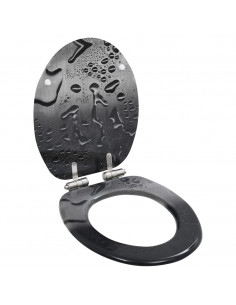 Tavoletta WC Coperchio Chiusura Morbida MDF Goccia d'Acqua