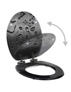 Tavoletta WC Coperchio Chiusura Morbida MDF Goccia d'Acqua 2