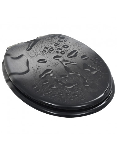 Tavoletta WC Coperchio Chiusura Morbida MDF Goccia d'Acqua