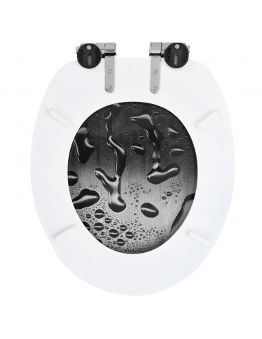 Tavoletta WC Coperchio Chiusura Morbida MDF Goccia d'Acqua