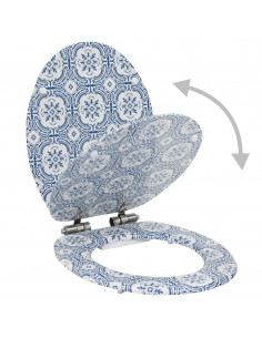 Tavoletta WC Coperchio Chiusura Morbida MDF Design Porcellana 2