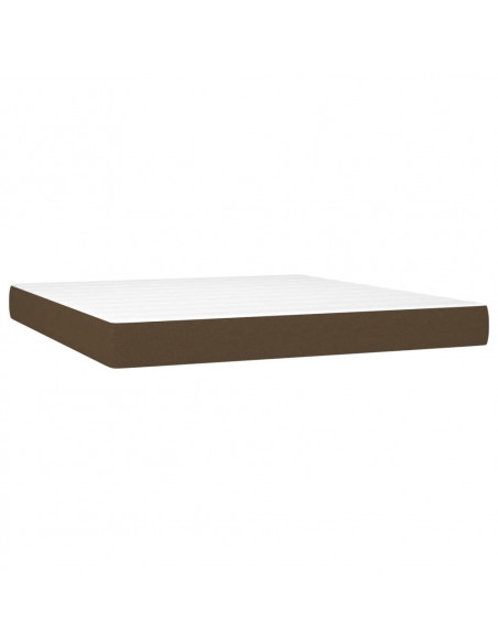 Giroletto a Molle con Materasso Marrone Scuro 180x200cm Tessuto