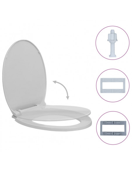 Tavoletta WC a Chiusura Morbida Grigio Chiaro Ovale