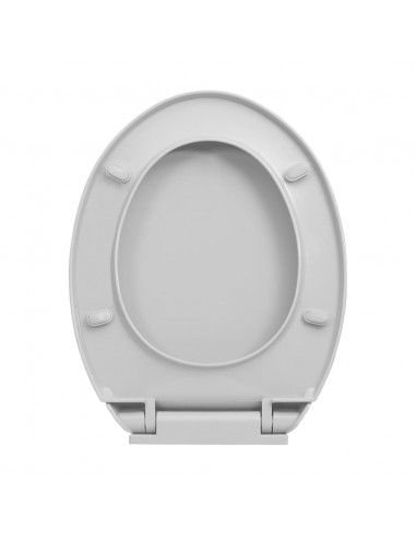 Tavoletta WC a Chiusura Morbida Grigio Chiaro Ovale