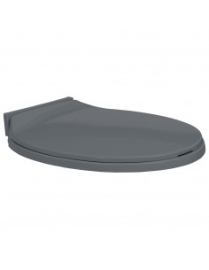 Tavoletta WC a Chiusura Ammortizzata Grigio Ovale