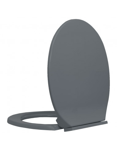 Tavoletta WC a Chiusura Ammortizzata Grigio Ovale