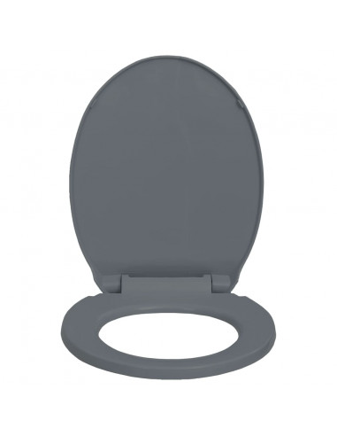 Tavoletta WC a Chiusura Ammortizzata Grigio Ovale